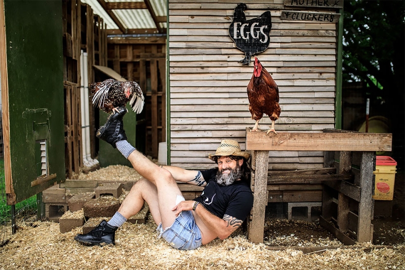 Daddies and chicks in the funny Chicken Daddies calendar for 2022