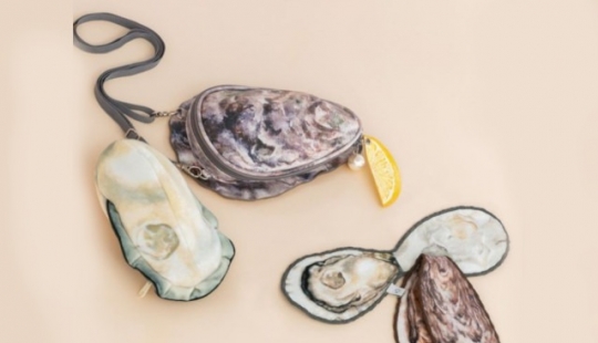 Delicacy on the shoulder: a Japanese firm has created an oyster-shaped handbag