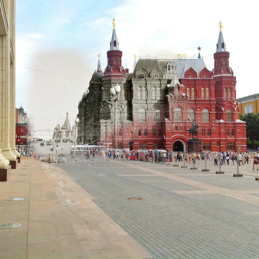Dos Moscú en un marco