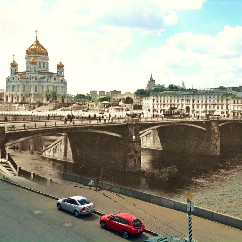 Dos Moscú en un marco