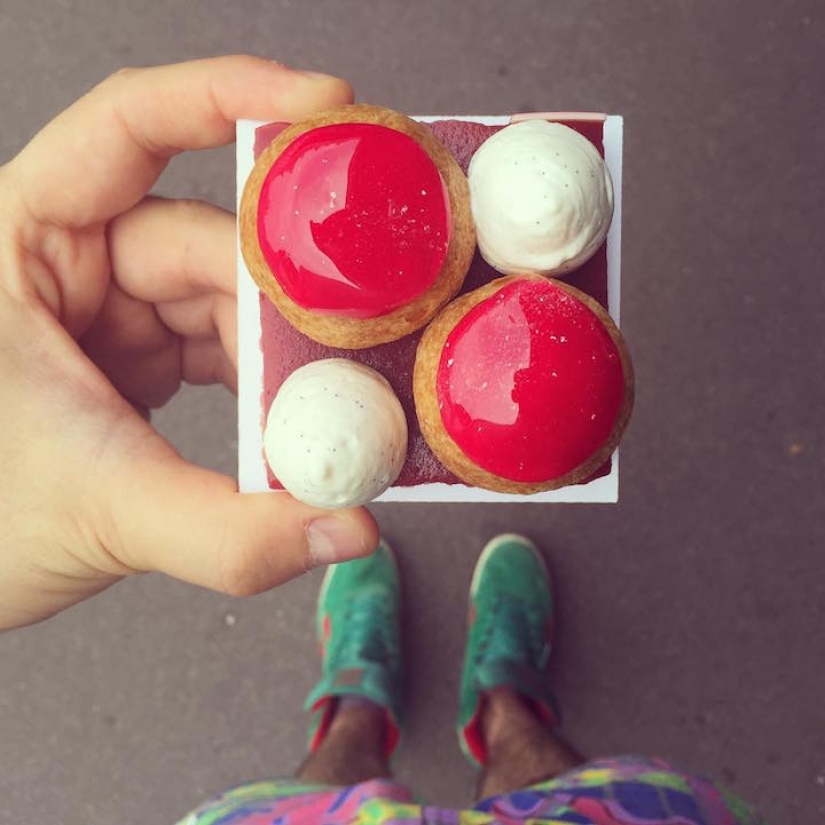 Eclair as art: desserts and shoes on Tal Spiegel's Instagram