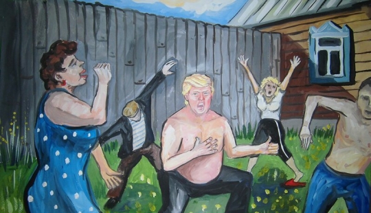 "El triunfo de nuestro": el artista de Ulyanovsk, presenta la vida de Donald trump en la provincia rusa