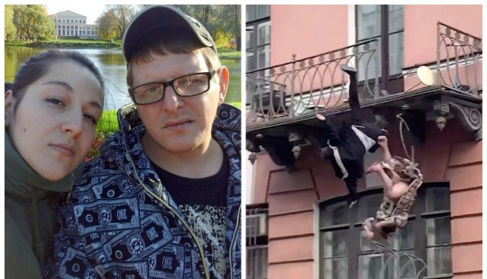 Epic fall: in St. Petersburg, a couple fell from a third-floor balcony during an argument