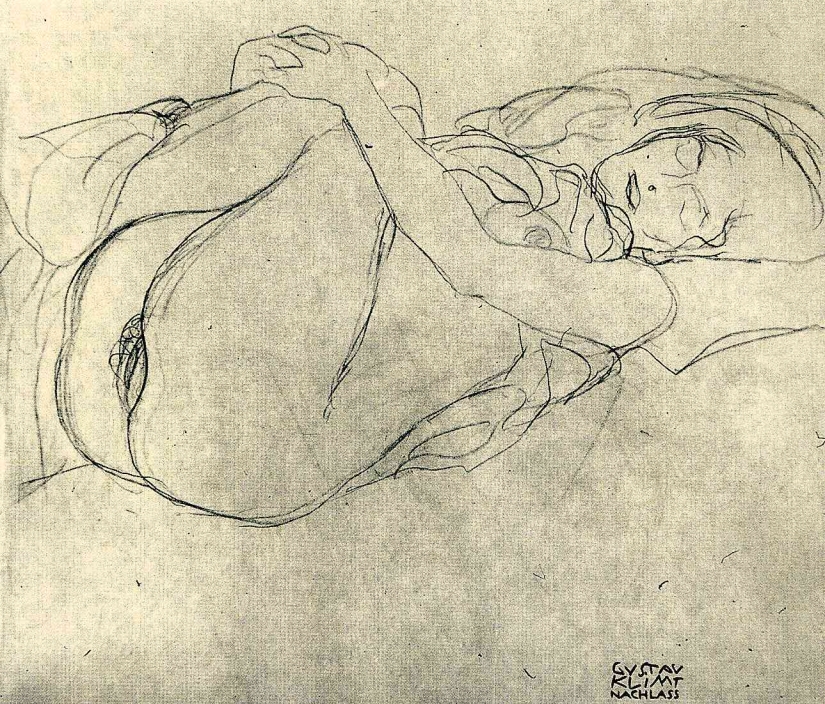Escandalosos dibujos eróticos de Gustav Klimt