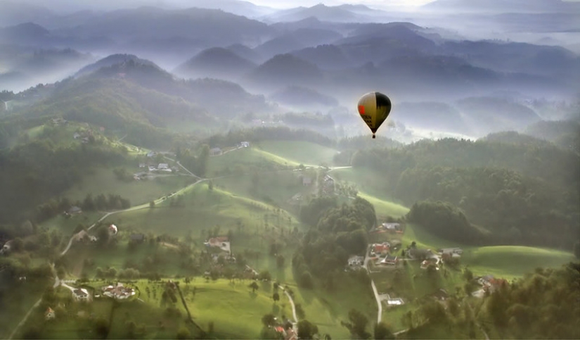 Eslovenia a partir de la altura de vuelo de los pájaros