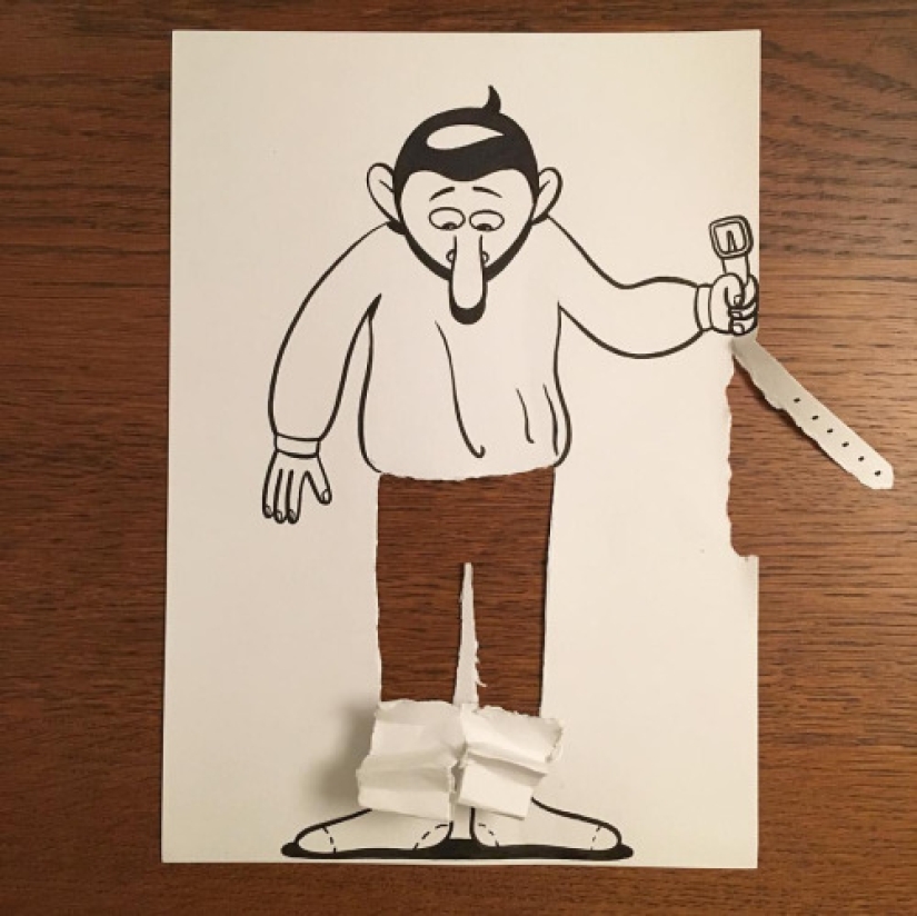 Experiments with paper: comical 3D drawings by a Danish artist