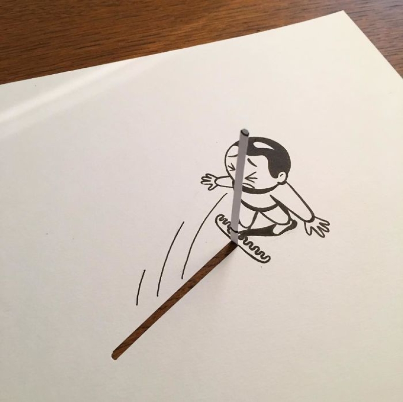 Experiments with paper: comical 3D drawings by a Danish artist
