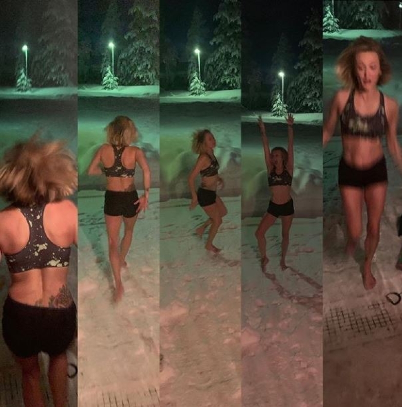 Fire and ice: hot Babes posing in bikini in the middle of the snow