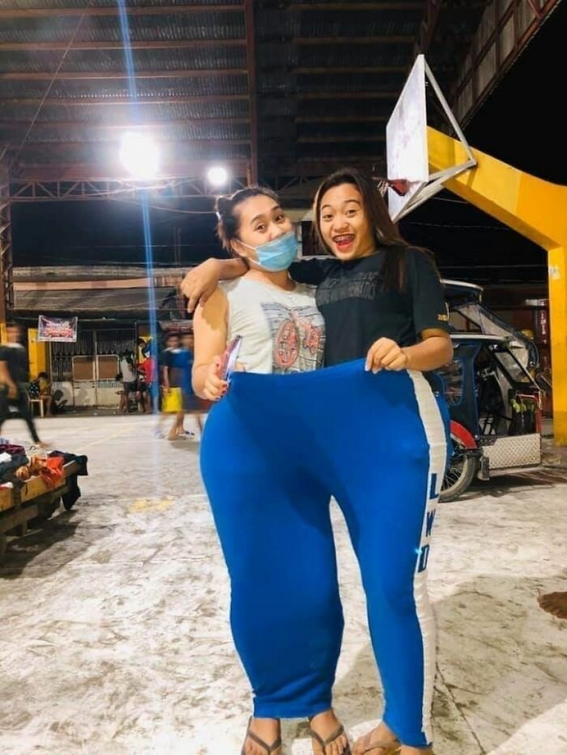 For goodness sake, and with a side bow: Filipinos who fled from the volcano, share photos of clothing donations