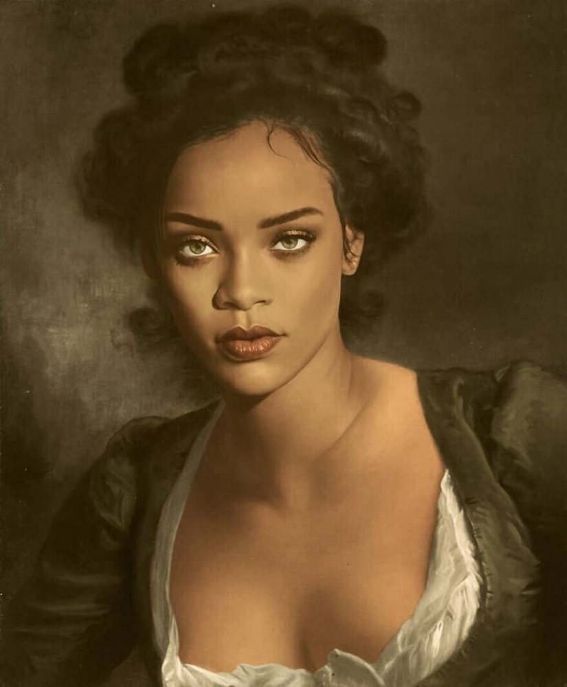 French artist paints portraits of celebrities in classical style