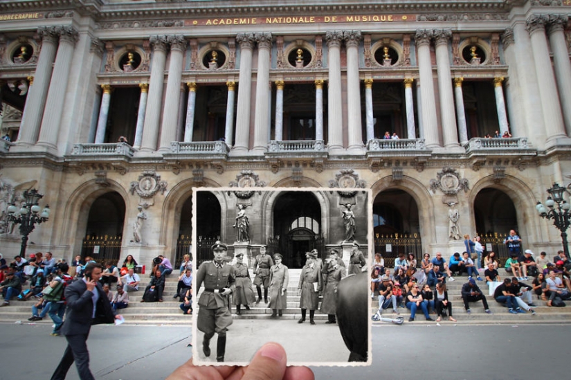 French photographer combines old and new photos of Paris