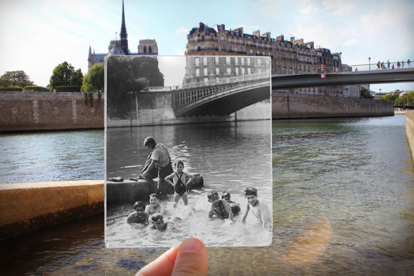 French photographer combines old and new photos of Paris