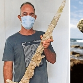 Frente a la costa de Israel, un buceador descubrió una espada cruzada de 900 años
