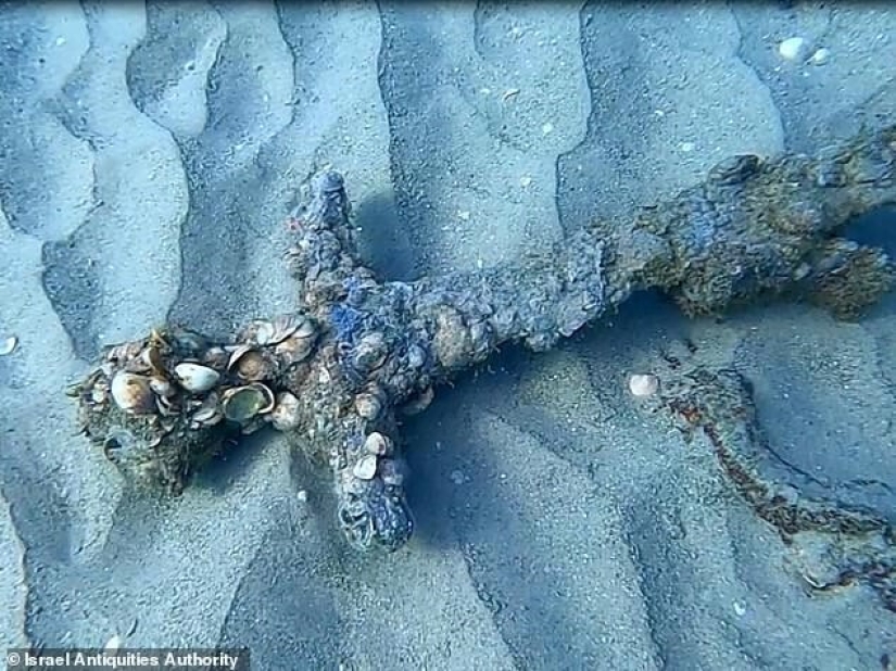 Frente a la costa de Israel, un buceador descubrió una espada cruzada de 900 años