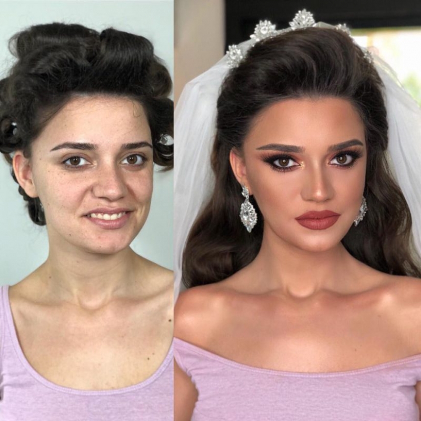From Cinderella to Princess: the amazing transformation into a bride with makeup