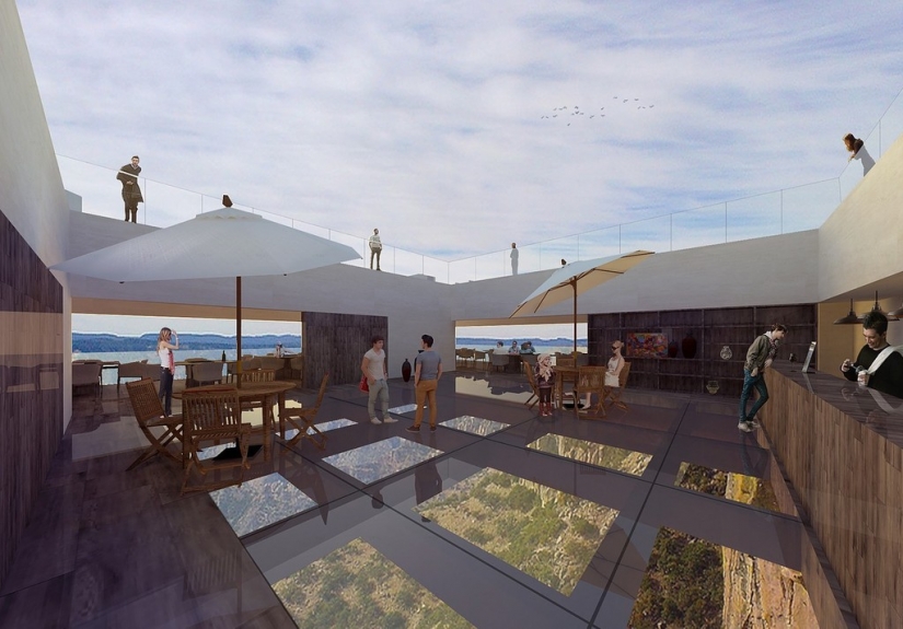 From the height of bird flight: an exciting project bar on the rock