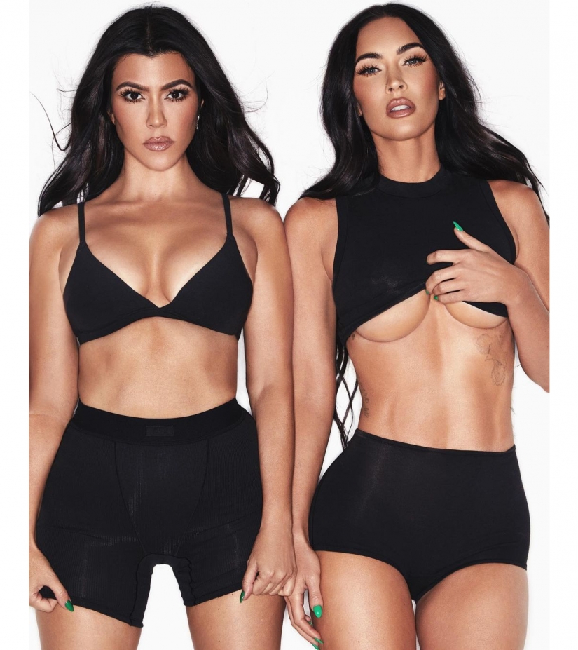 Hot combo: Megan Fox and Kourtney Kardashian starred topless in an underwear ad