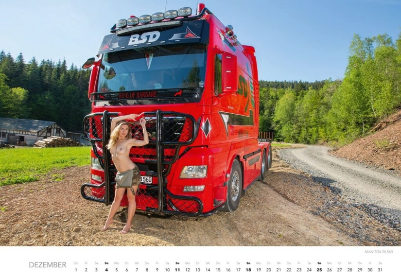 Hot girls and mighty trucks in the erotic calendar "Trucker-Träume Kalender 2022"