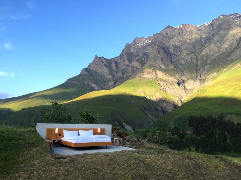 Hotel sin paredes y techo con la mejor vista de los Alpes suizos
