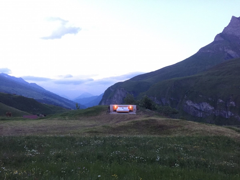 Hotel sin paredes y techo con la mejor vista de los Alpes suizos
