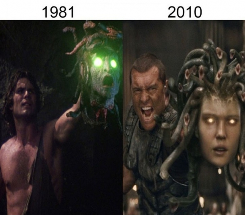 How do the characters of films change as a result of remakes and restarts