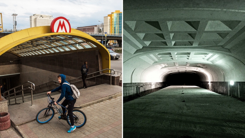 How do the residents of Omsk use their only metro station?