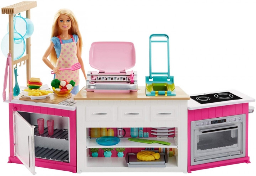How to quickly and inexpensively turn a boring kitchen into a paradise for Barbie