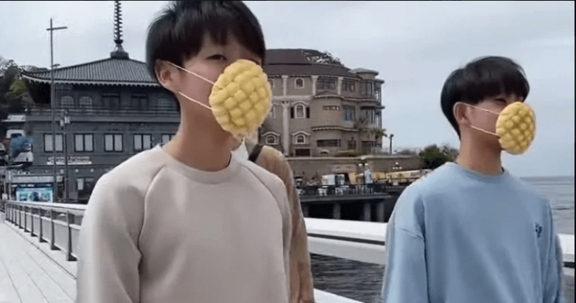 In Japan, they began to produce edible masks for the squeamish