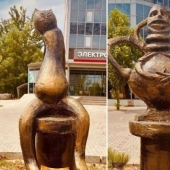 In Krasnodar, one of the city alleys was captured by sculptures of swear words and phraseological units