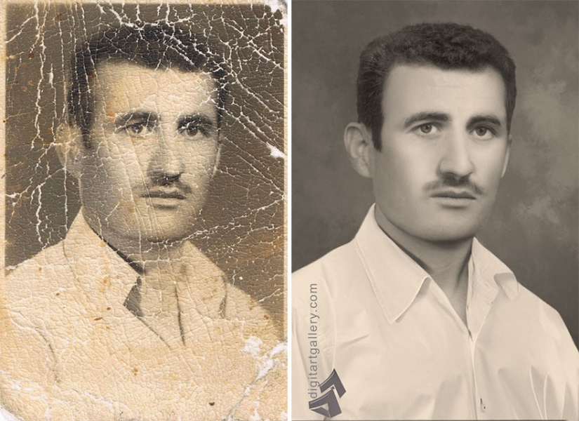 Incredible examples before and after restoring old photos from a Ukrainian retoucher