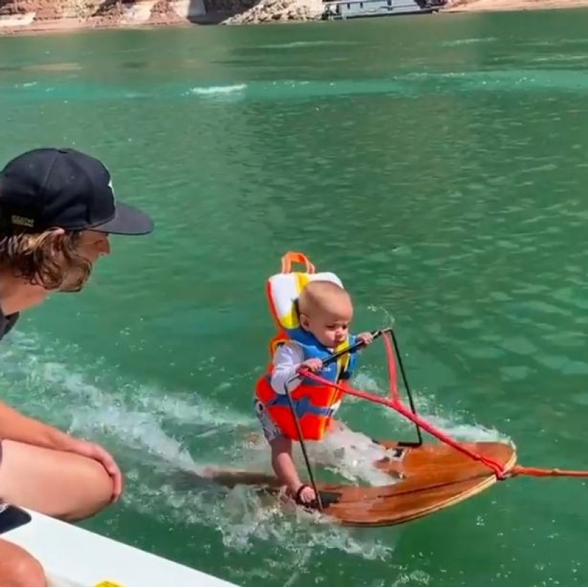 Is this child abuse? What are the parents accused of, who put the baby on water skiing