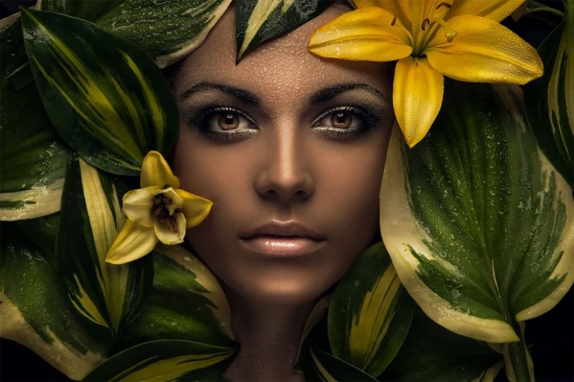 Jardín de belleza: conceptual de la flor retratos Evgeny Kolesnik