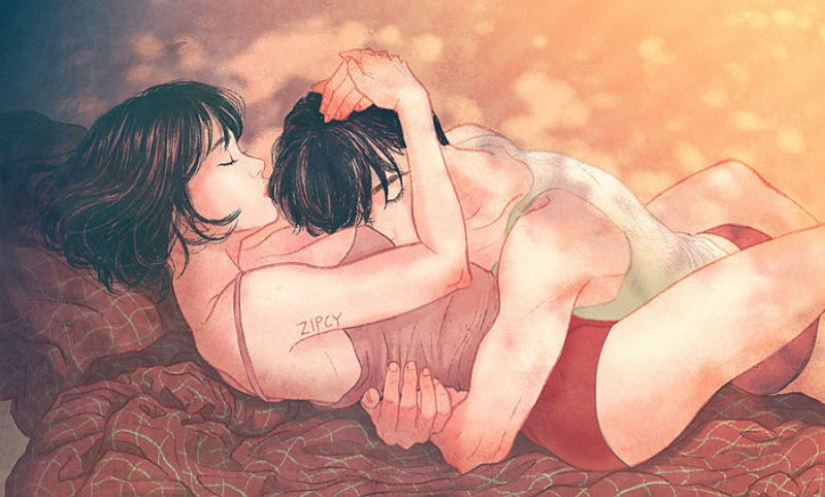 Korean artist paints love and intimate moments in a way that makes it even awkward