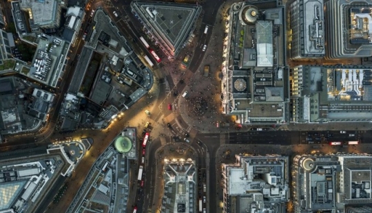 London from a helicopter