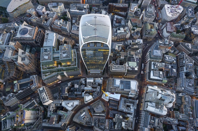 London from a helicopter