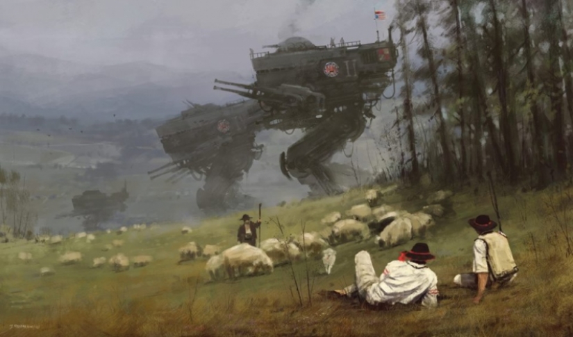 Los Robots, los caballeros y los monstruos: el místico mundo de Jakub Rozalski