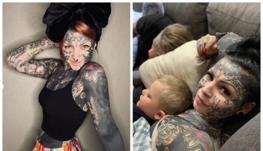 Madre de tres hijos de Finlandia impresiona con tatuajes y fotos calientes en las redes sociales