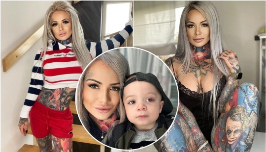 Mamá-cómica: Mujer alemana llenó todo su cuerpo de tatuajes con los superhéroes favoritos de su hijo