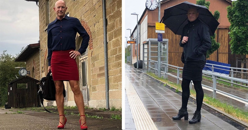 Mark on stilettos: a large engineer from Germany loves skirts and heels