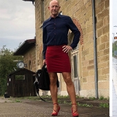 Mark on stilettos: a large engineer from Germany loves skirts and heels