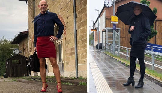 Mark on stilettos: a large engineer from Germany loves skirts and heels Mark on stilettos: a large engineer from Germany loves skirts and heels
