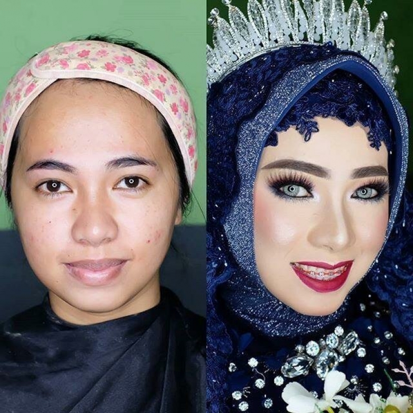 Miracles of wedding makeup Asian brides before and after makeup look like different people
