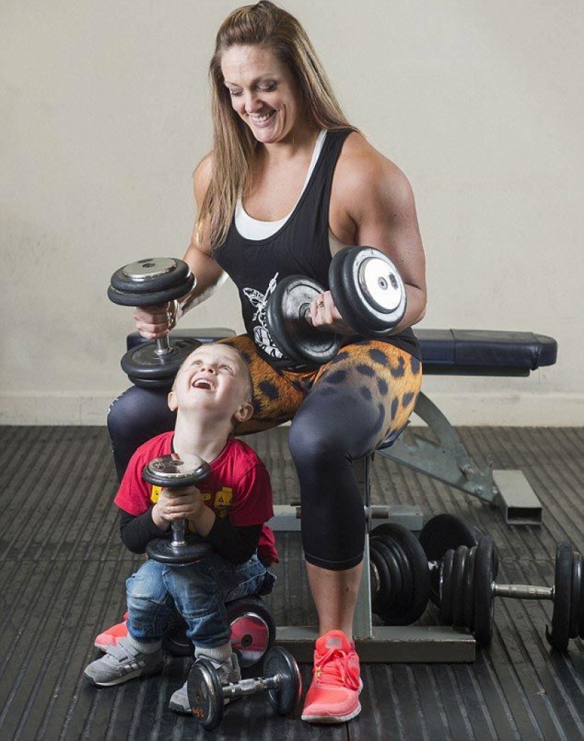 Of the 115-pound mother who loves to eat, the champion in bodybuilding