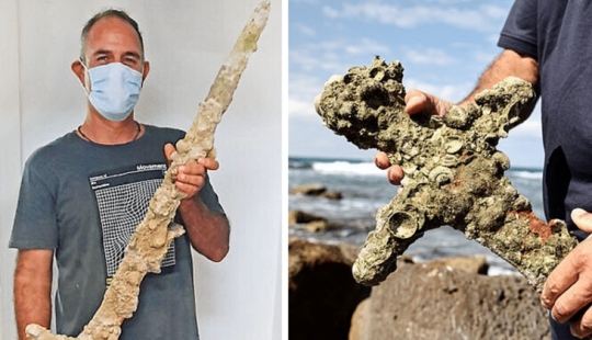 Off the coast of Israel, a diver discovered a 900-year-old crusader sword