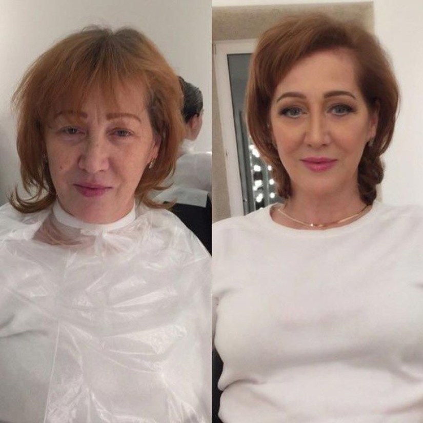 Otra cara: con la ayuda del maquillaje, el artista de maquillaje hábilmente convierte a las niñas comunes en verdaderas bellezas