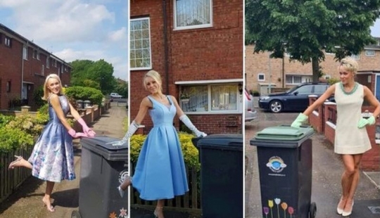 ¿Por qué esta mujer cada semana estaba sacando la basura en un vestido nuevo