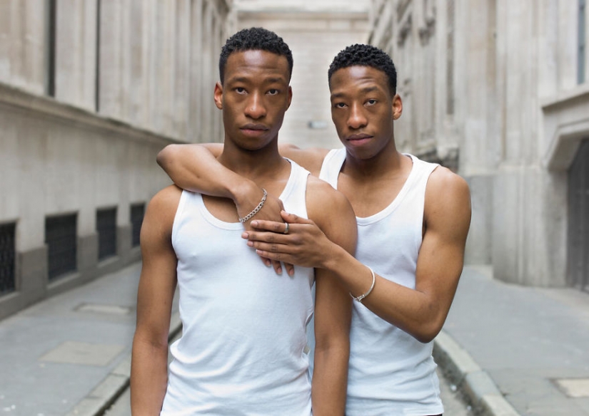 Portraits of identical twins show how different they are