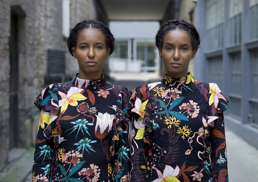 Portraits of identical twins show how different they are