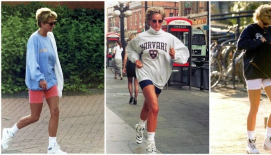 Princess Diana in bicycles in the photo of the 1990s