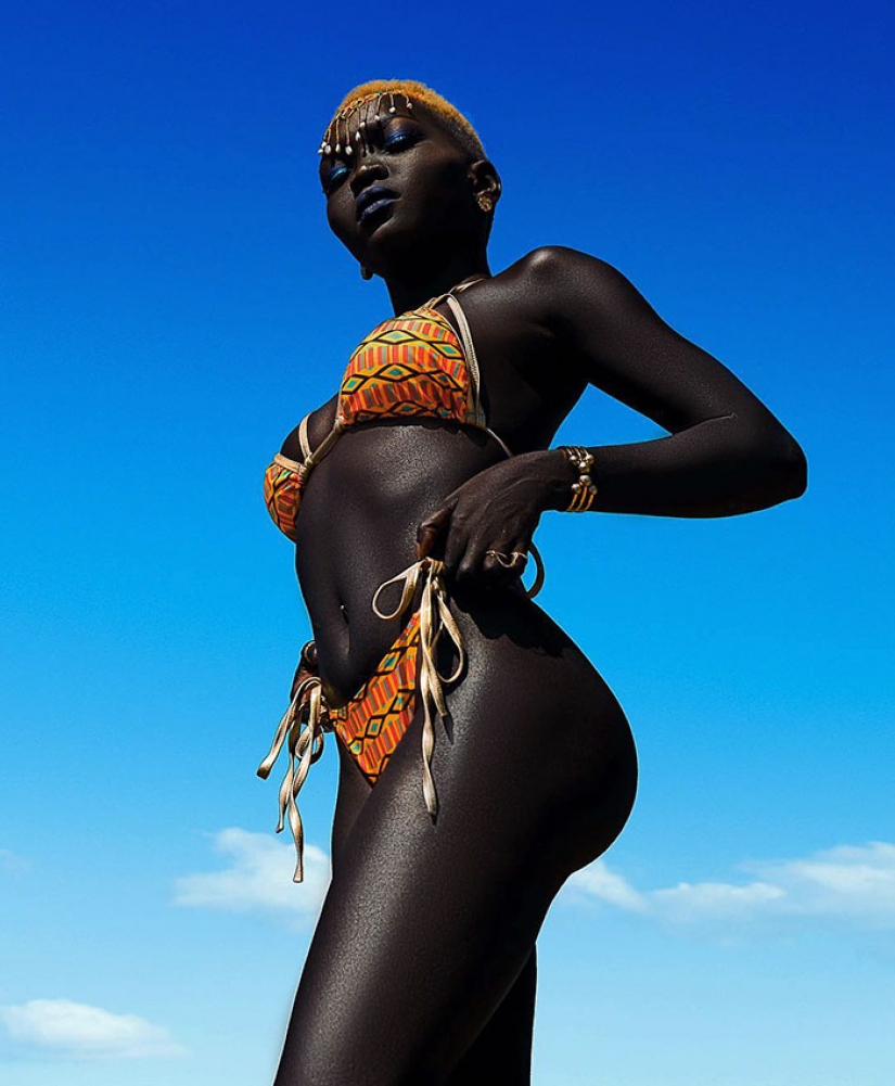 Queen of Darkness: Dark-skinned beauty model Nyakim Gatweh